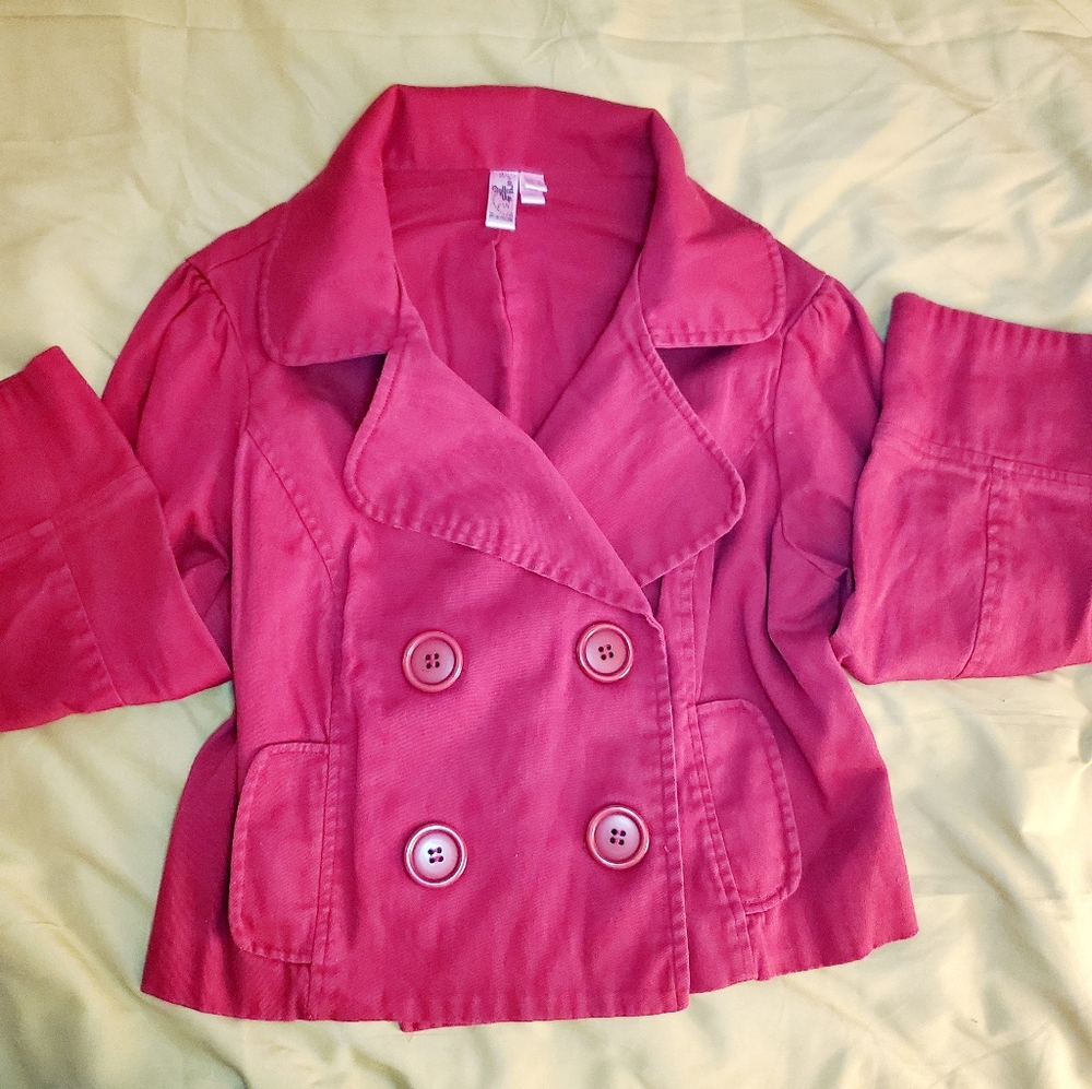 Red cropped blazer